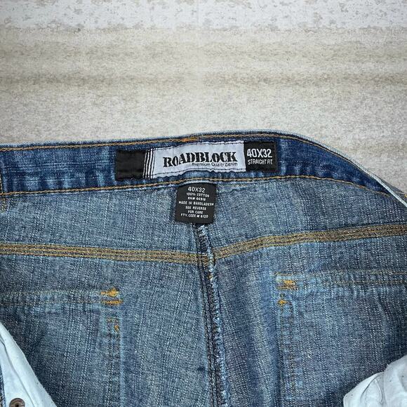 Vintage Y2K Roadblock Skater Wide Leg Jeans 40x32 Baggy Dark Wash Denim Rap - Picture 4 of 4